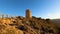 Sunrise over Mediterranean sea. Historic Torre Vigia De Cerro Gordo