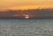 Sunrise over the Mediterranean Sea seen from the beach in Torremolinos. Costa del Sol,