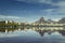 Sunrise over mountains in Rio de Janeiro with water reflection