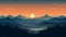 Sunrise Over Mountains: Serene Solitude In Swiss Style Landscape