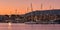 Sunrise over Old Venetian port and harbour of Chania, Crete, Greece. Sailing boats, pier, Old Venetian shipyards and