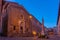 Sunrise over piazza Rinascimento in Italian town Urbino