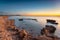 Sunrise over Platja de la Ribera beach at la Torre de la Sal