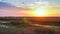 Sunrise over river in steppe time lapse, dawn in the steppe time lapse, sunrise in prairie, sunrise over field timelapse