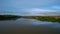 Sunrise over River Teign from a drone, Newton Abbot, Devon, England