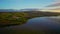 Sunrise over River Teign from a drone, Newton Abbot, Devon, England
