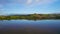 Sunrise over River Teign from a drone, Newton Abbot, Devon, England