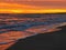 Sunrise over the sea on an empty beach in Montesilvano, Abruzzo