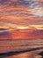 Sunrise over the sea on an empty beach in Montesilvano, Abruzzo