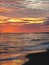 Sunrise over the sea on an empty beach in Montesilvano, Abruzzo