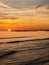 Sunrise over the sea on an empty beach in Montesilvano, Abruzzo