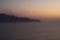 Sunrise over sea and mountain. Beautiful background