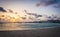 Sunrise over the sea in Otranto town beach, Apulia, Adriatic Sea, Salento, Italy