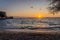 Sunrise over the sea in Torre Dell'Orso, Salento, Apulia Italy