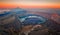 Sunrise over the summit of Mount Rinjani National Park on Lombok island in Indonesia