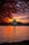 sunrise over the tidal basin and jefferson memorial