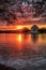 sunrise over the tidal basin and jefferson memorial