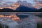 Sunrise over Vermilion Lake and Mount Rundle