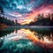 Sunrise Painting the Lake with Light, The Sun\\\'s First Light on the Quiet Waters