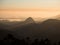 Sunrise panorama of Mirador El Fitu Del Fito viewpoint stairs Caravia Baja Picos de Europa mountains Asturias Spain