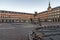 Sunrise panorama of Plaza Mayor in Madrid, Spain