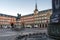 Sunrise panorama of Plaza Mayor in Madrid, Spain