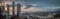 Sunrise panorama of San Francisco looking towards the ballpark and the bay