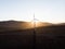 Sunrise panorama of wind turbines farm park on mountain hill top at Baloico do Trevim Lousa swing Coimbra Portugal