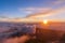 Sunrise at the peak of volcano Teide. Tenerife