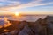 Sunrise at the peak of volcano Teide. Tenerife