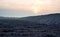 Sunrise at a peat excavation site in Northwestern Germany