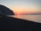 Sunrise in Perissa, Santorini, Greece. Nice and amazing.