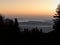 Sunrise at the pohorje mountain above maribor in slovenia