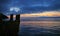 Sunrise, Puget Sound and segulls from Kingston Ferry dock