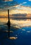 Sunrise reflection at a beach