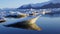 Sunrise reflection in Jokulsarlon glacier lake