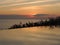 Sunrise reflection on two different water levels