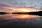 Sunrise reflections Narrabeen Lakes NSW Australia
