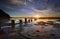 Sunrise, Reflections and silhouettes Coledale rockshelf