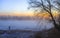 Sunrise at Rime island in Jilin, China