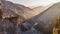 Sunrise River Canyon Rheinschlucht Switzerland Aerial 4k