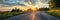 Sunrise Road, Summer Sunny Highway, Journey Landscape, Way to Sunlight Horizon, Copy Space