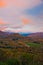 sunrise rural scenery and mountains