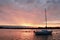 Sunrise with a sailboat on Canandaigua Lake