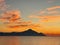 Before sunrise in Sarti, Greece, with Mount Athos in the background