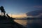 Sunrise scence over Dongtan beach Sattahip Bay in early mornin