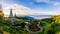 Sunrise scence of two pagoda on the top of Inthanon mountain in