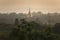 Sunrise scene pagoda ancient city field in Bagan Myanmar.High image quality