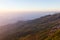 Sunrise scene and the winding road up the mountain