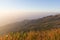 Sunrise scene and the winding road up the mountain